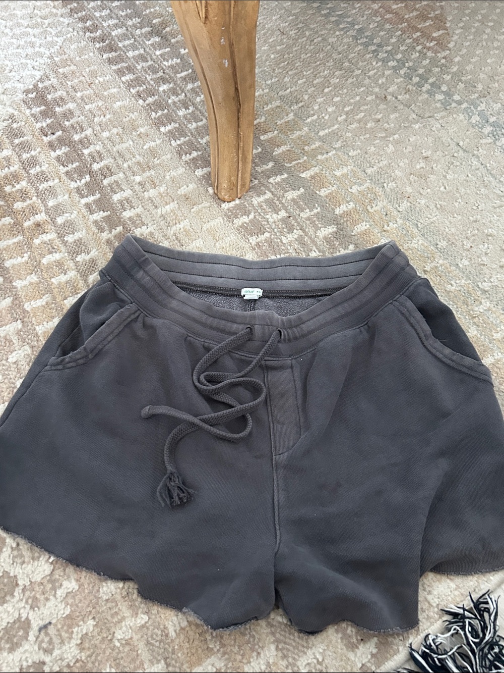 aerie Black Athletic Drawstring Shorts